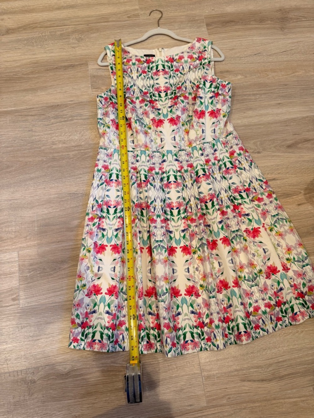 Talbots Fit and Flare Floral Dress Boatneck 14 Petite - Picture 5 of 8